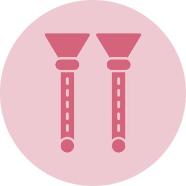 Flüt ağ simgesi, vektör illüstrasyonu