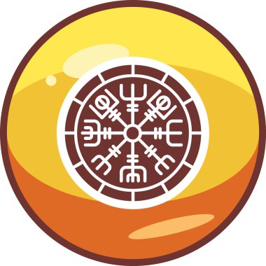 Vegvisir runik pusula simgesi, vektör illüstrasyonu.