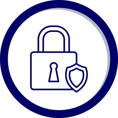 Asma kilit. Web simgesi basit illüstrasyon