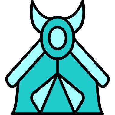 kamp çadırı simgesi web basit illüstrasyon