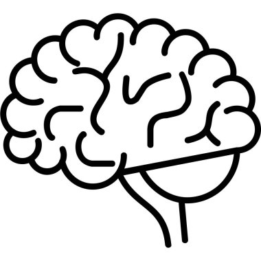 Beyin Simgesi Basit Vektör İllüstrasyonu