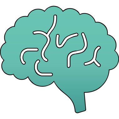 Beyin. Web simgesi basit illüstrasyon 