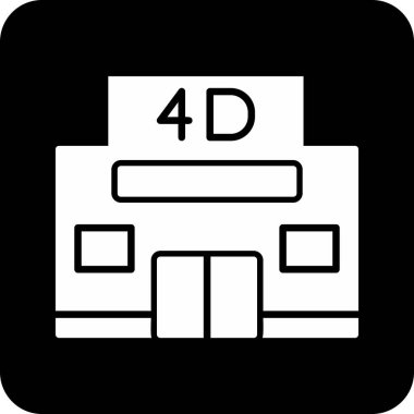 4d Sinema ikonu vektör illüstrasyonu