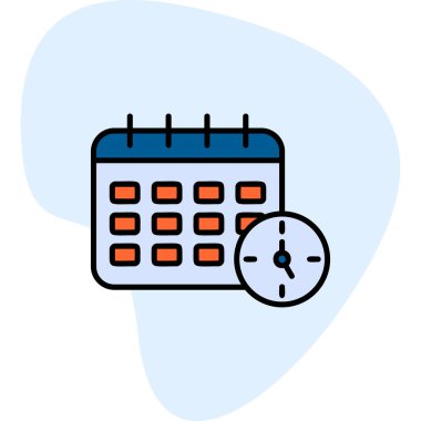 Zamanlama simgesi, vektör illüstrasyonu