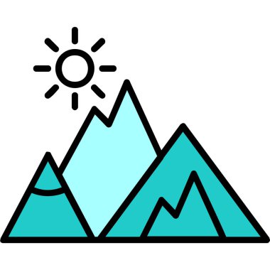 Dağlar. Web simgesi basit illüstrasyon  