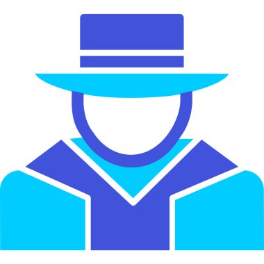 Şapkalı adam. Web simgesi basit illüstrasyon