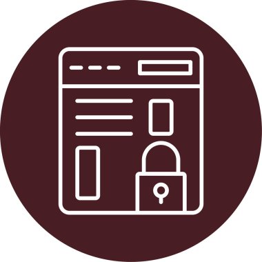 Tarayıcı Kilidi web simgesi, vektör illüstrasyonu