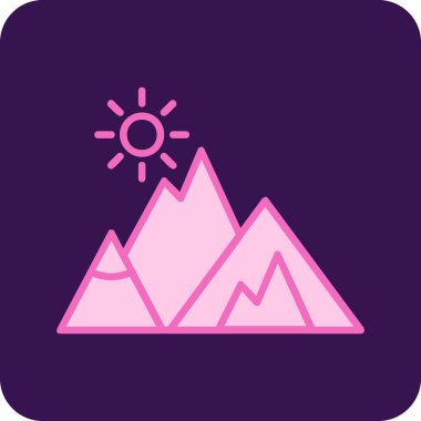 Dağlar. Web simgesi basit illüstrasyon  