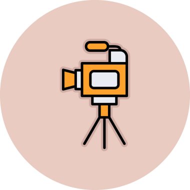 Film kamerası. Web simgesi basit illüstrasyon 