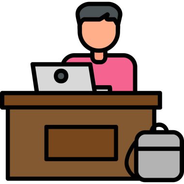 ofis çalışanı simgesi vektör illüstrasyon
