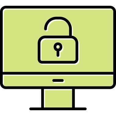 Güvenli olmayan bilgisayar vektör simgesi modern basit illüstrasyon