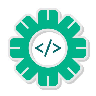 Simge kodlanıyor. Yazılım Geliştirme İşareti, Vektör İllüstrasyonu 