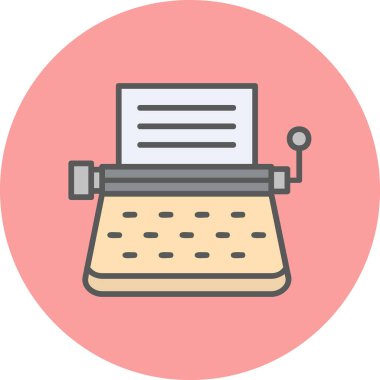 Daktilo. Web simgesi basit illüstrasyon 