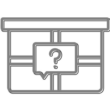 Gizem Kutusu simgesi, vektör illüstrasyonu basit tasarım