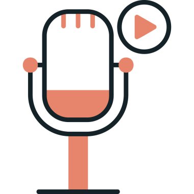 Podcast ikon vektör resimlemesini oynat