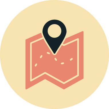 harita simgesinin vektör illüstrasyonu 