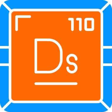 Darmstadtium web simgesi, vektör illüstrasyonu