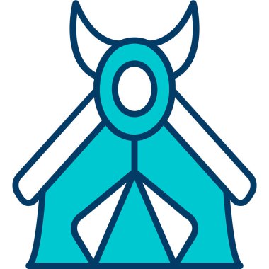 kamp çadırı simgesi web basit illüstrasyon