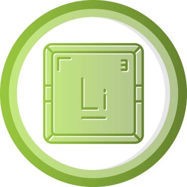 Lityum Li kimyasal element simgesi. Periyodik tablonun kimyasal elementi. Atom numarası ile imzala