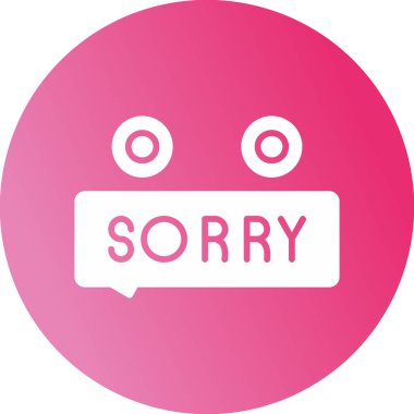 Üzgünüm ağ simgesi, vektör illüstrasyonu