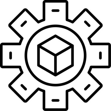 Üretim süreci simgesi, vektör illüstrasyonu basit tasarım