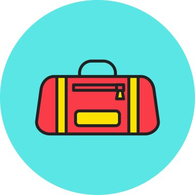 Spor çantası simgesi, vektör illüstrasyonu