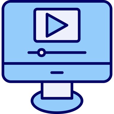 Video oynatıcı ikon vektör illüstrasyonu 