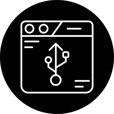 usb merkez simgesi, vektör illüstrasyonu basit tasarım