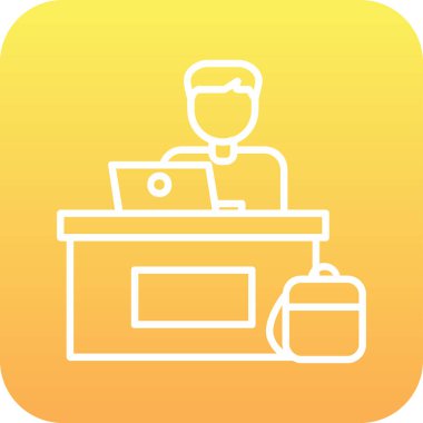 ofis çalışanı simgesi vektör illüstrasyon