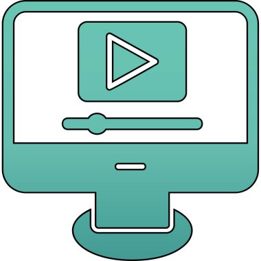 Video oynatıcı ikon vektör illüstrasyonu 