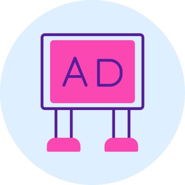 Poster ağ simgesi, vektör illüstrasyonu