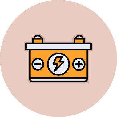 Araba pil simgesi, vektör çizim 