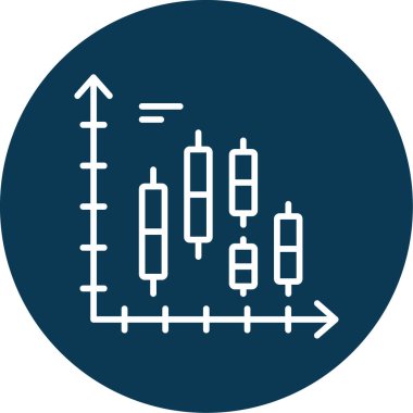 Candlestick Grafik simgesi, vektör illüstrasyonu basit tasarım