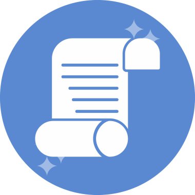 Kağıt parşömen. Web simgesi basit illüstrasyon                