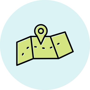 harita simgesinin vektör illüstrasyonu 