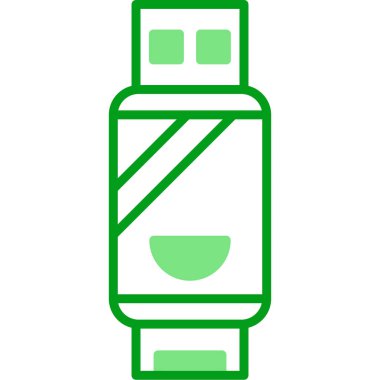 USB Çubuk Kalem Sürücüsü Simgesi, Vektör İllüstrasyonu 