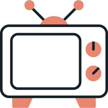 televizyon simgesi, basit vektör illüstrasyonu