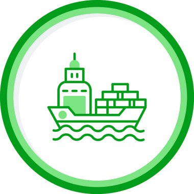 kargo gemisi. Web simgesi basit illüstrasyon