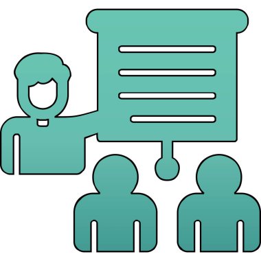 izleyici sunum simgesi vektör illüstrasyonu