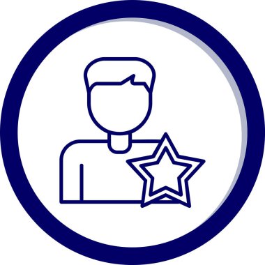 Yıldızlı adam, teşvikli ikon vektör illüstrasyonu