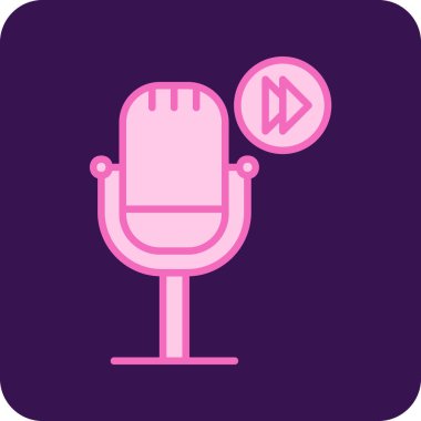 Podcast İleri sar. Web simgesi vektör illüstrasyonu        