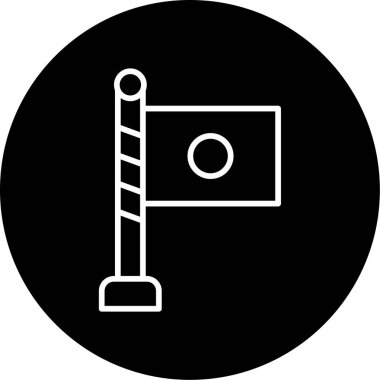 Japonya bayrak ikonu vektör illüstrasyonu