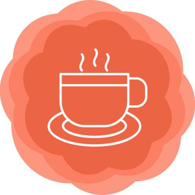 Kahve. Web simgesi basit illüstrasyon 