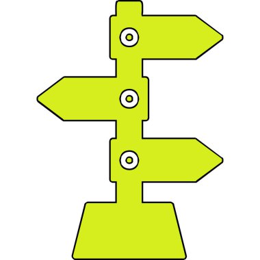 yön işareti simgesi, vektör illüstrasyonu 