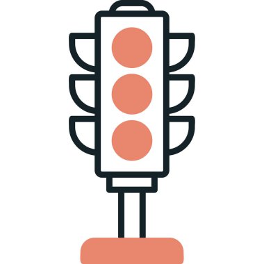 Trafik ışığı. Web simgesi basit illüstrasyon