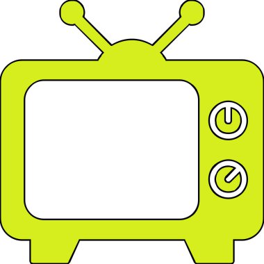 televizyon simgesi, basit vektör illüstrasyonu