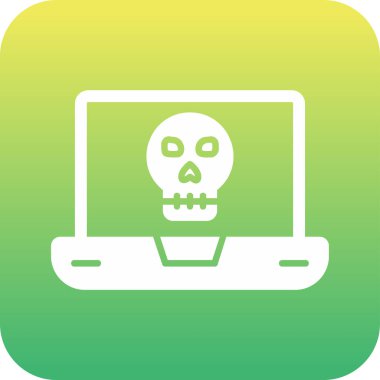 Laptop vektör çiziminde ölü kafatası simgesi