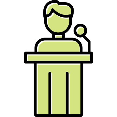 Siyaset ikonu. Web için basit bir konferans vektör simgesi çizimi