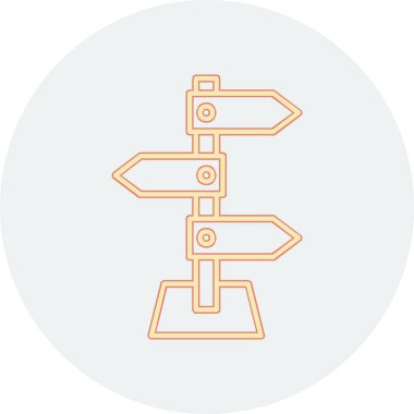 yön işareti simgesi, vektör illüstrasyonu 