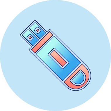 Flash disk simgesi, vektör illüstrasyon tasarımı